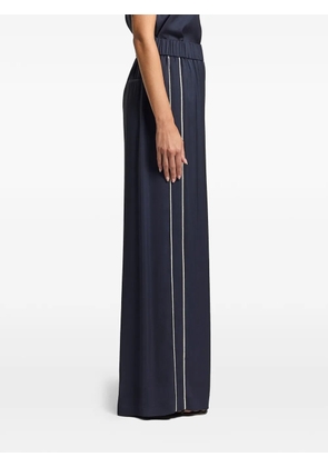 Peserico stripe-detail satin trousers - Blue