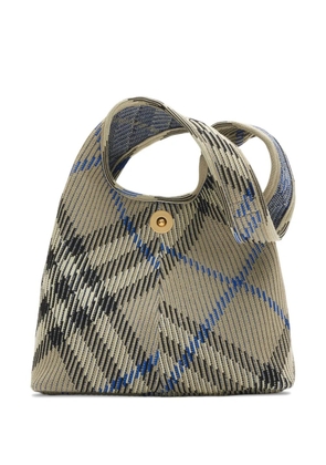Burberry small Check knitted shoulder bag - Grey