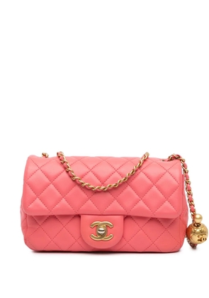 CHANEL Pre-Owned 2020 Mini Rectangular Lambskin Pearl Crush Flap crossbody bag - Pink
