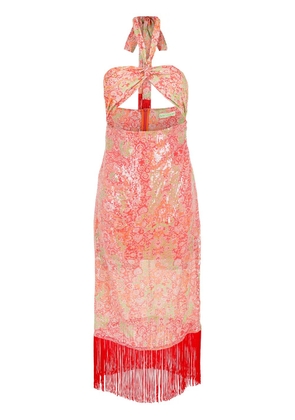 Olympiah paisley-print halterneck midi dress - Pink