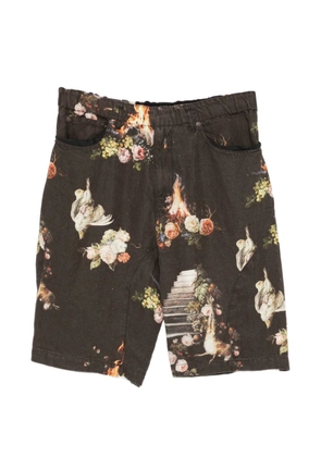 Undercover floral print shorts - Brown