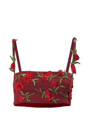 Carolina Herrera floral-embroidered bandeau top