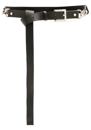 Gloria Coelho chain-detail leather belt - Black