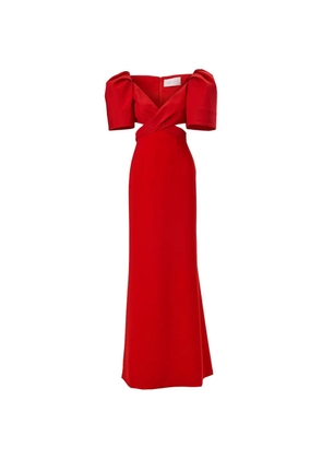 Carolina Herrera bell-sleeve gown with cut-outs - Red