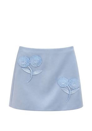 Self-Portrait 3D-flower mini skirt - Blue