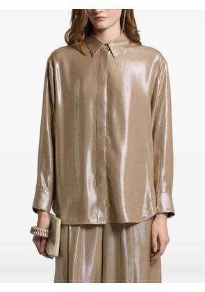 Peserico diagonal striped shirt - Neutrals