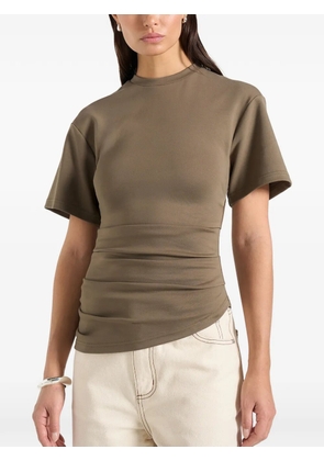 Manière De Voir Pauline ruched asymmetric T-shirt - Green