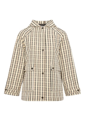 Yves Salomon hooded check-pattern jacket - Neutrals