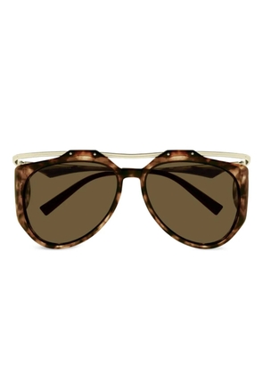 Saint Laurent Eyewear sculpted sunglasses - Brown