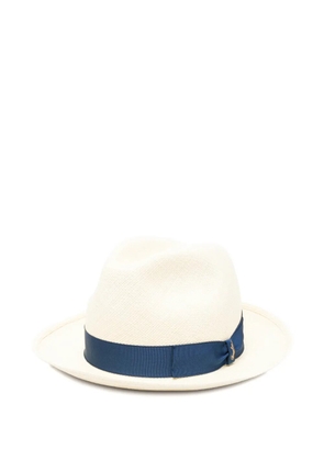 Borsalino ribbon straw hat - Neutrals