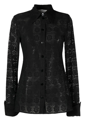 Sportmax floral-lace cotton shirt - Black