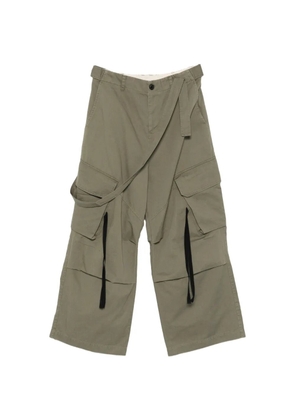Isabel Benenato belted cargo pants - Green