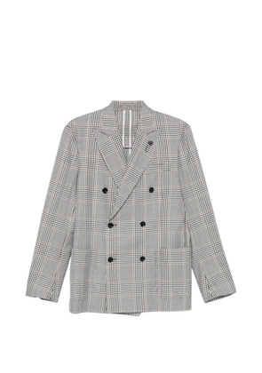 Lardini double-breasted checked blazer - Brown