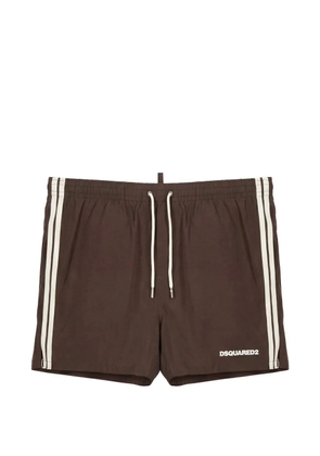 DSQUARED2 logo midi swim shorts - Brown