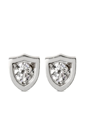 Burberry shield cubic-zirconia stud earrings - Silver