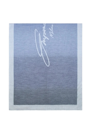 Emporio Armani border logo scarf - Blue