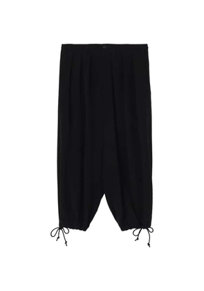 Yohji Yamamoto drawstring pleated trousers - Black