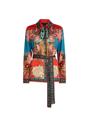 ETRO belt patterned jacket - Red