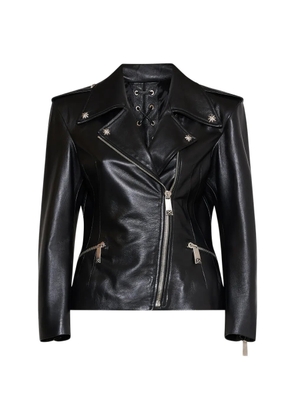 John Richmond lace-up biker jacket - Black