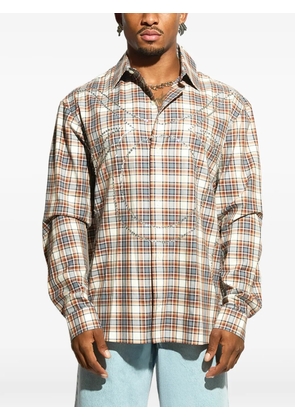 GARCIAS plaid embellished shirt - Neutrals