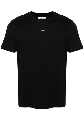 SANDRO logo-embroidered cotton T-shirt - Black