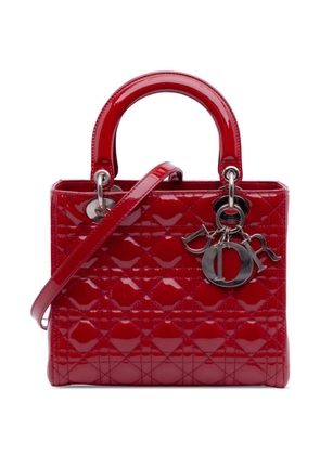 Christian Dior Pre-Owned 2010-2025 Medium Patent Cannage Lady Dior satchel - Red