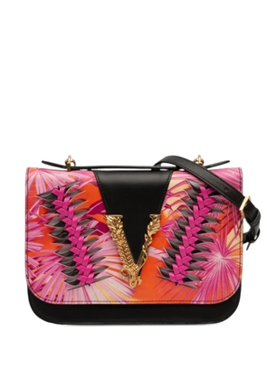 Versace Pre-Owned 2010-2025 Calfskin Jungle Weave Virtus satchel - Black