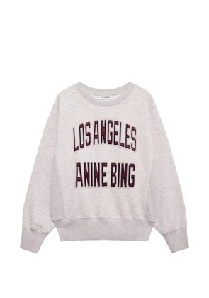 ANINE BING embroidered crew-neck sweatshirt - Grey