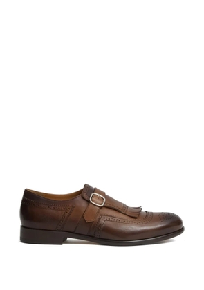 Doucal's Kilty leather monk shoes - Brown