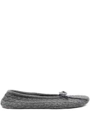 N.Peal cashmere cable-knit slippers - Grey