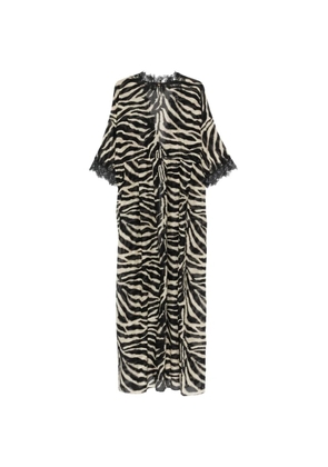 Ermanno Scervino zebra-print lace kimono - Black
