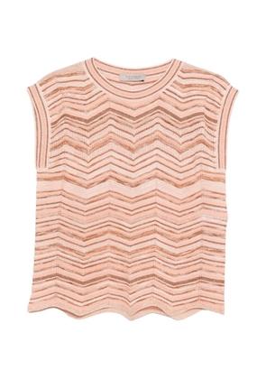 D.Exterior round-neck zig-zag top - Pink