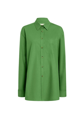 KHAITE front pocket long-sleeve shirt - Green