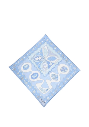 PUCCI Angoli-print cotton square scarf - Blue