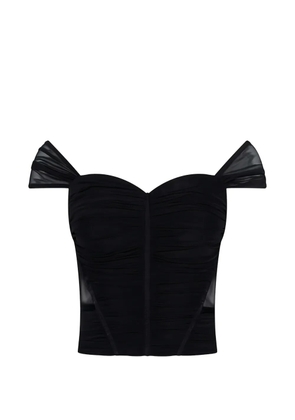L'Agence Asuka mesh top - Black