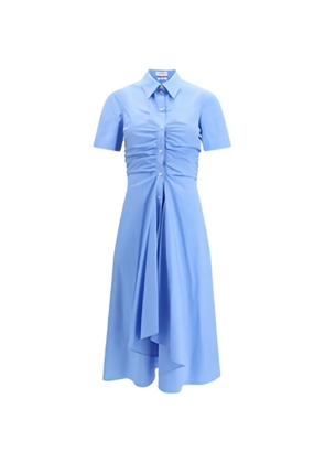Alexander McQueen shirred shirt dress - Blue