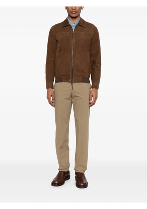 BULLY zip-up suede jacket - Brown