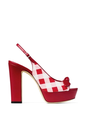 Jimmy Choo bow checked sandals - Red