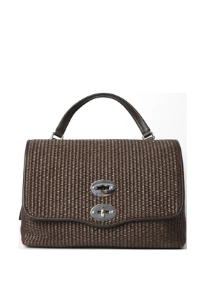 Zanellato raffia turn-lock tote bag - Brown