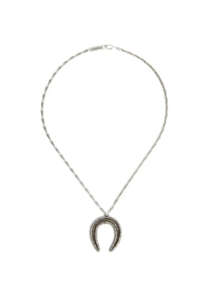ISABEL MARANT Byrne engraved horseshoe-pendant necklace - Silver