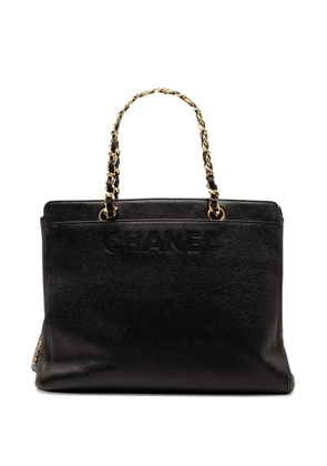 CHANEL Pre-Owned 1997-1999 Caviar Logo Chain tote bag - Black