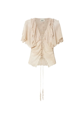 ISABEL MARANT Thanais ruffled blouse - Neutrals