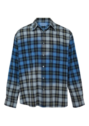 SOLID HOMME bleached checked shirt - Blue