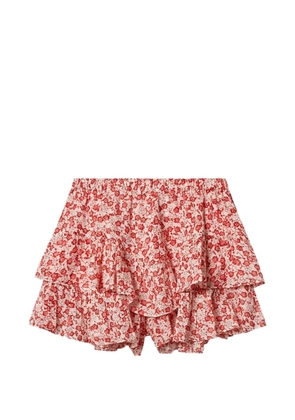 MARANT ÉTOILE JOCADIA ruffled floral-print mini shorts - Red