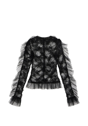 Blumarine ruffled butterfly-motif top - Black