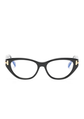 TOM FORD Eyewear cat-eye gold-tone glasses - Black