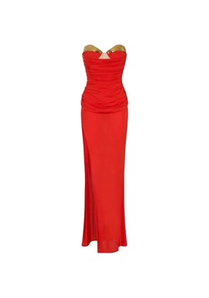 Elisabetta Franchi draped metal-cups maxi dress - Red