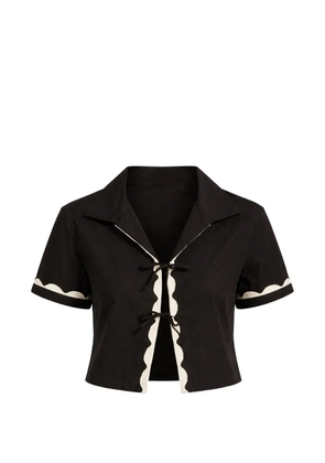 Seafolly tie-detail cropped shirt - Black