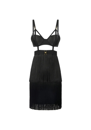 Elisabetta Franchi fringed mini dress - Black