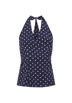 P.A.R.O.S.H. polka-dot halter top - Blue